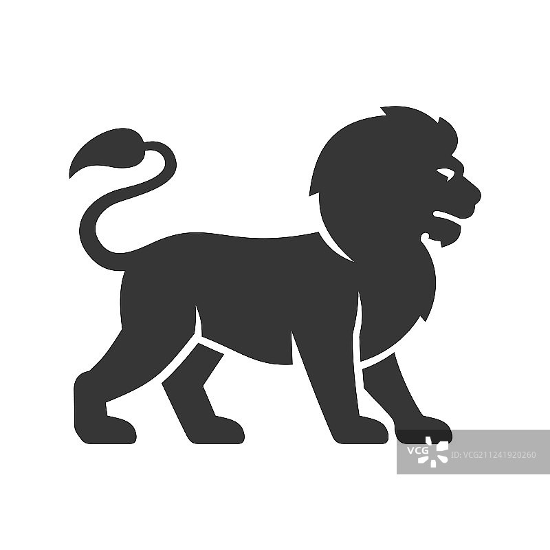 白色背景上的狮子Logo图标图片素材