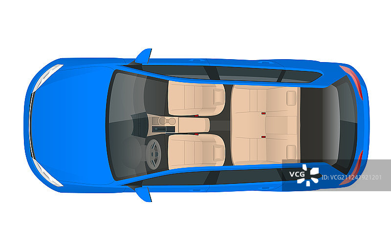 沙龙车厢的俯视图图片素材