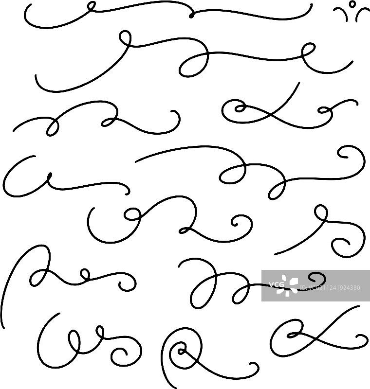 手绘涂鸦花纹漩涡文本分隔线图片素材