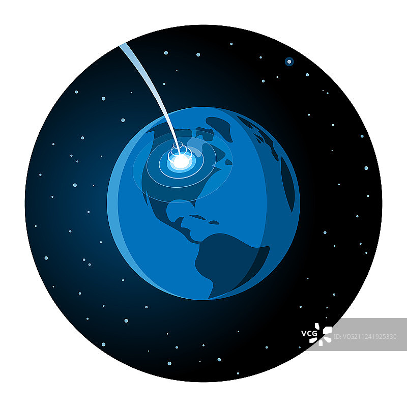 陨石撞击地球圆形图标图片素材