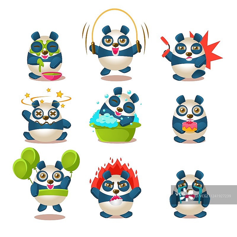 可爱的熊猫表情和活动合集图片素材