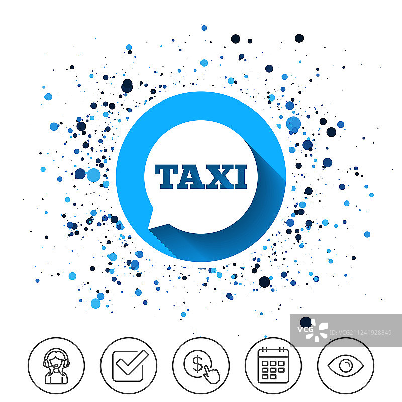 出租车语音气泡标志公共交通图标图片素材