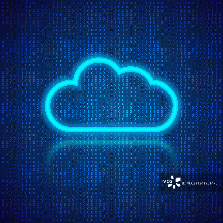 抽象数字背景上的云计算图片素材