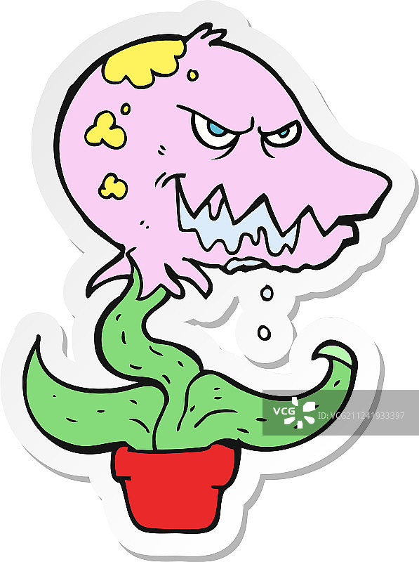 卡通怪物植物贴纸图片素材