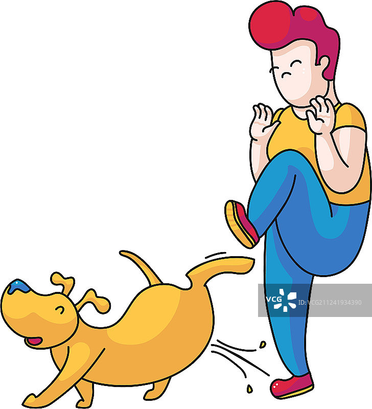 狗向男人靴子上撒尿图片素材