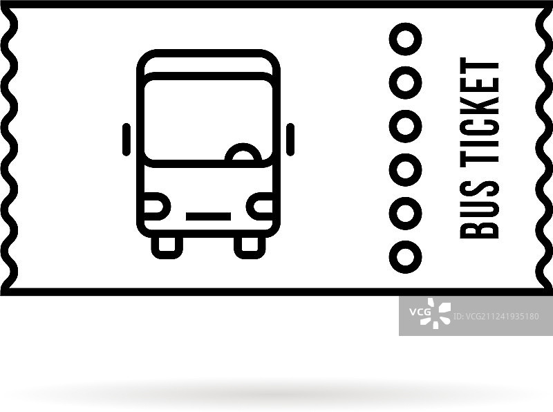 黑色线性公交车票简约logo图片素材
