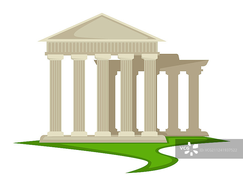 古希腊柱子与希腊建筑图片素材