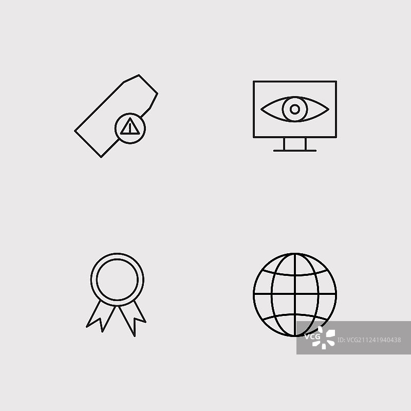 SEO与营销轮廓图标集图片素材