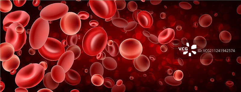 3D红色血细胞流动banner图片素材