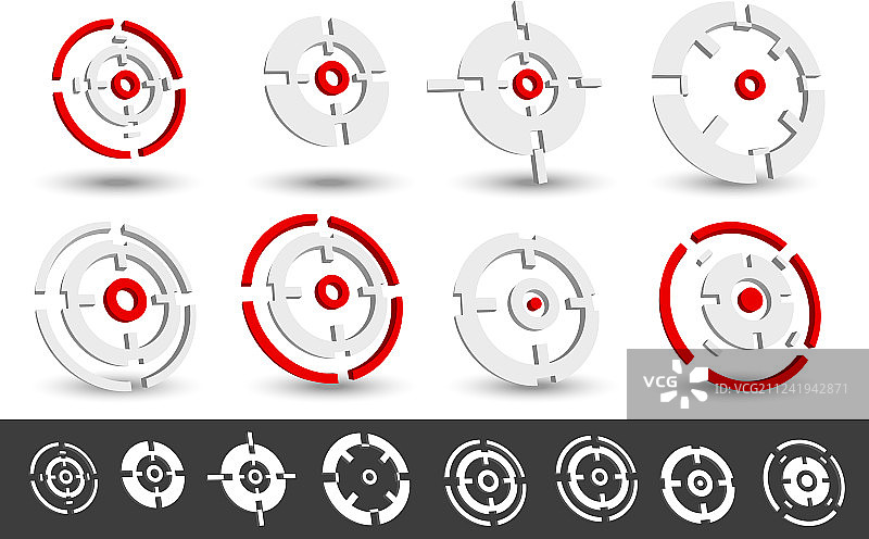 10个目标标记十字线图片素材