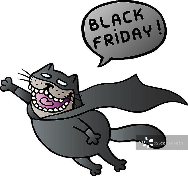 黑色星期五超级猫飞行欢呼图片素材