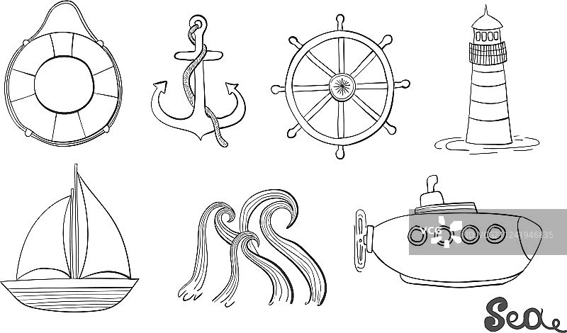 海洋主题元素：船锚图片素材