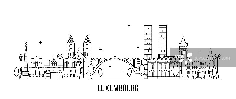 卢森堡城市天际线建筑图片素材