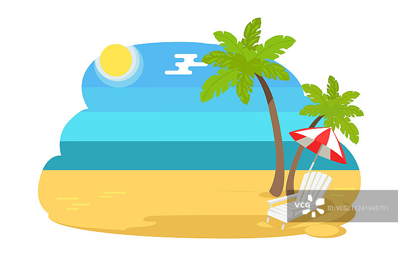 热带海滩躺椅海景图片素材