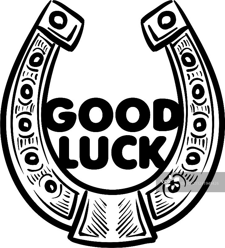 彩绘马蹄铁吉祥物图片素材