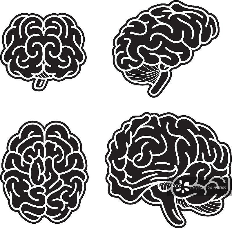 大脑思维图标简约风格图片素材