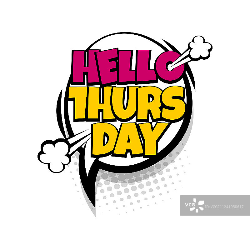 工作日主题的波普风漫画文字气泡图片素材