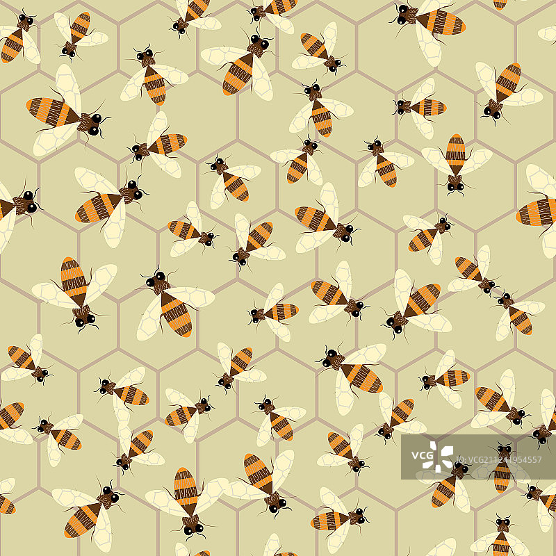 抽象蜂蜜印花蜜蜂无缝图案图片素材