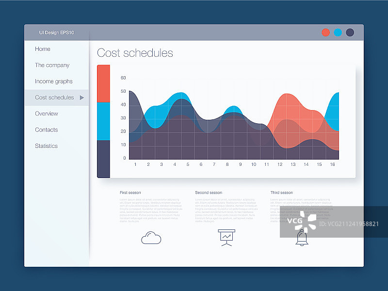 带有现代UI的仪表盘信息图表模板图片素材