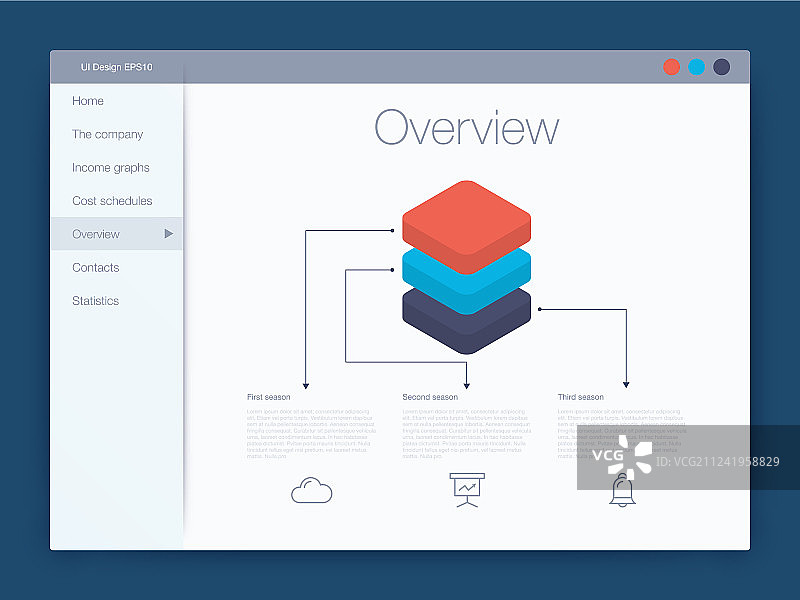 带有现代UI的仪表盘信息图表模板图片素材