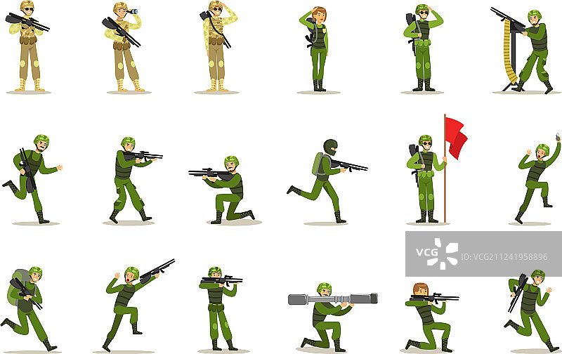 身穿卡其色军装的步兵图片素材