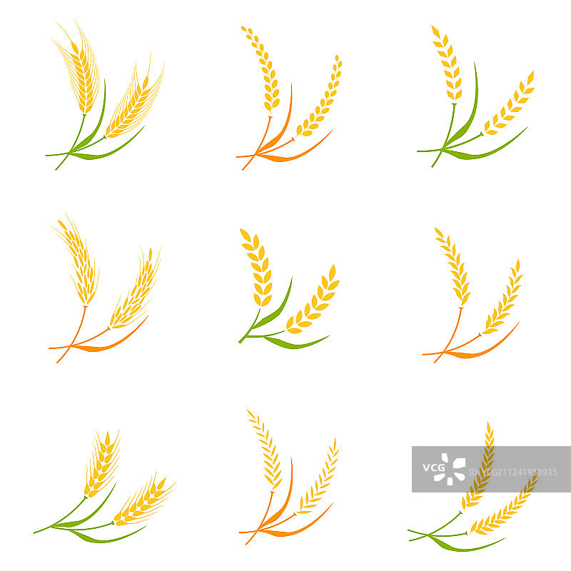 耳朵麦穗标志徽章图标图片素材