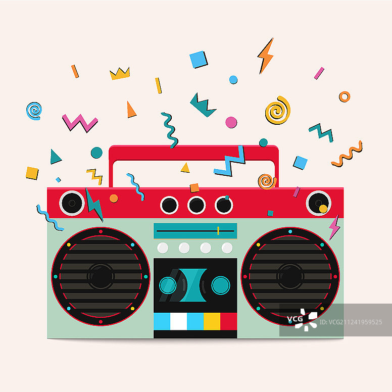复古立体声卡带播放器图片素材