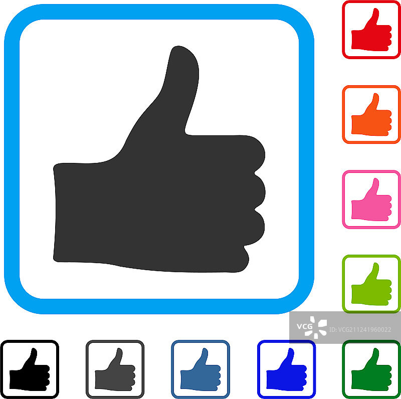 带框的拇指向上图标图片素材