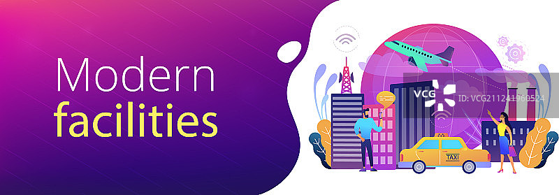 全球物联网智慧城市横幅图片素材