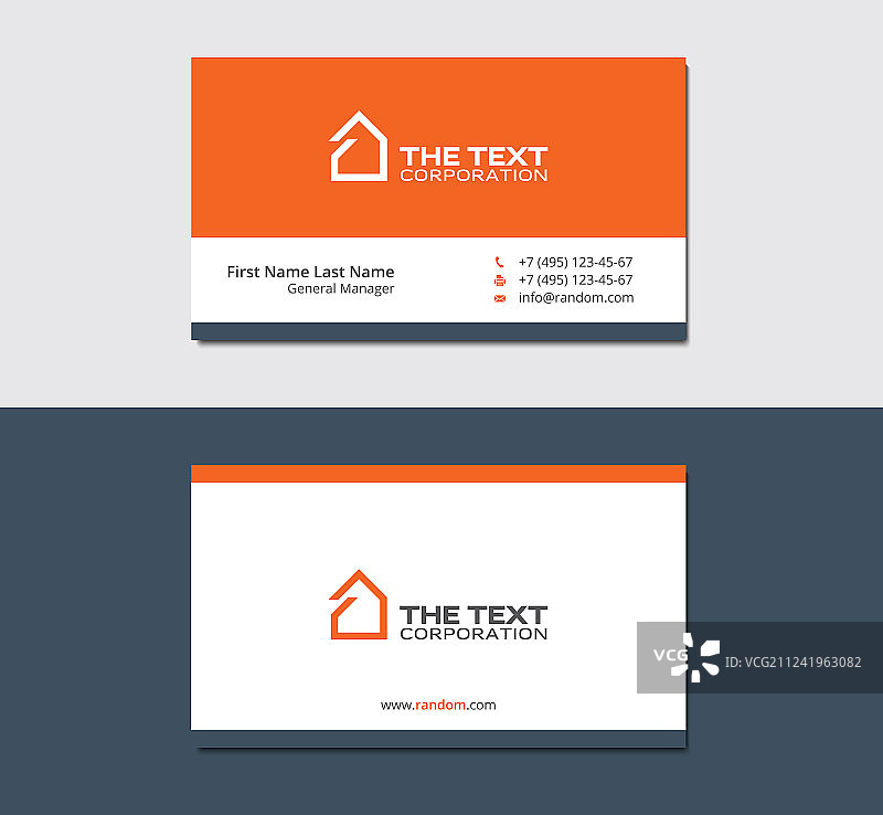 橙色小屋名片模板图片素材