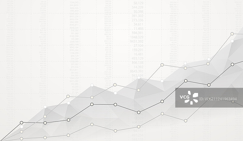 带有上升图的金融多边形图图片素材