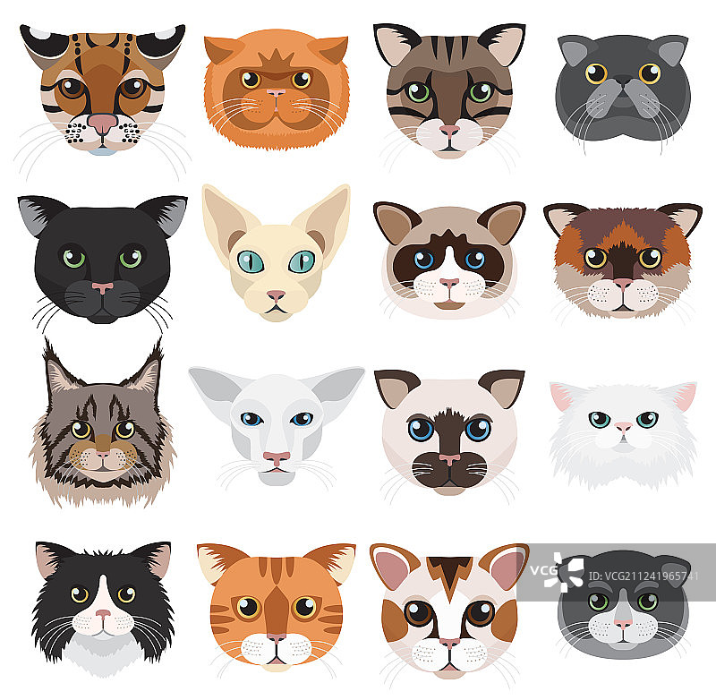 猫头图标表情符号集图片素材