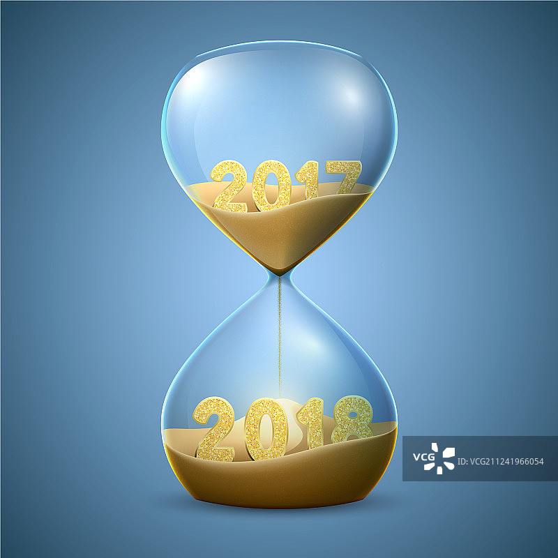 沙漏新年过渡概念图片素材