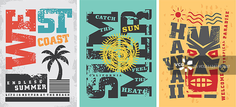 夏季T恤图案设计图片素材