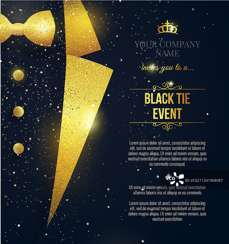 黑色领结活动邀请函图片素材