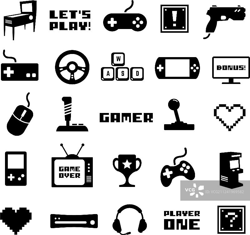 复古街机游戏剪贴画图片素材