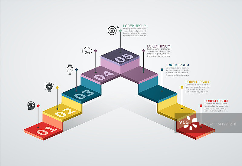 带有步骤结构的信息图表设计模板图片素材