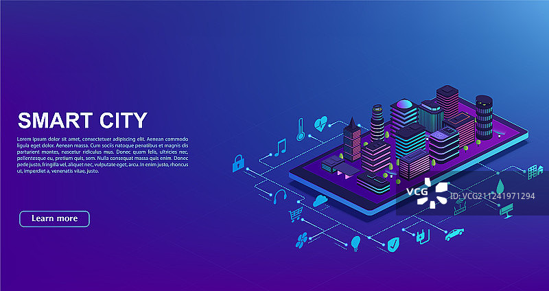 智能城市手机自动化概念图片素材