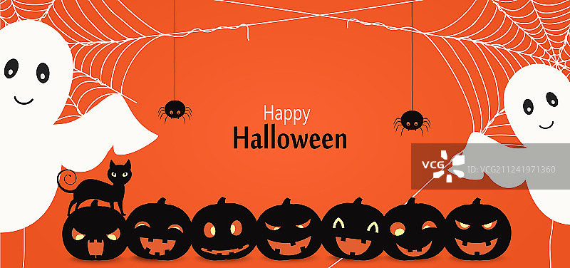 有鬼魂的万圣节派对背景图片素材