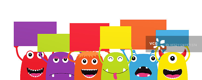带对话的卡通怪物合集图片素材