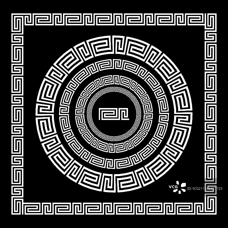 希腊装饰圆形图案图片素材