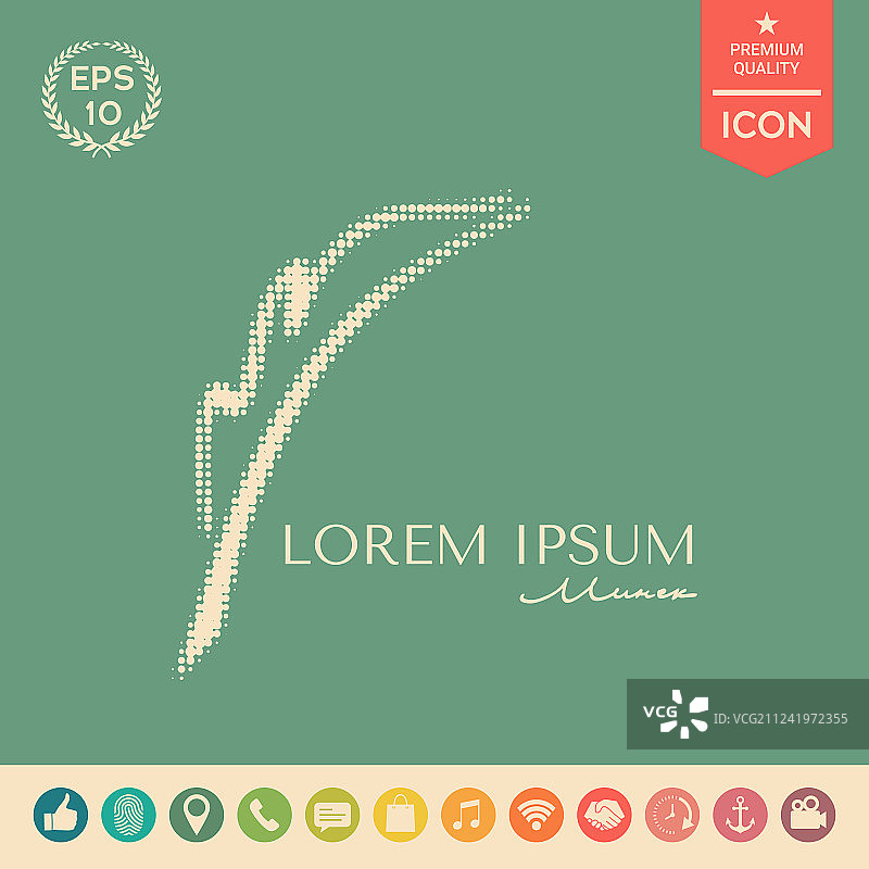 优雅的带钢笔的半色调logo图片素材