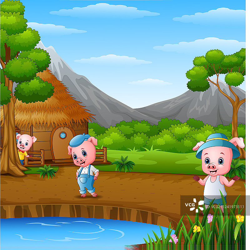 三只小猪的活动图片素材