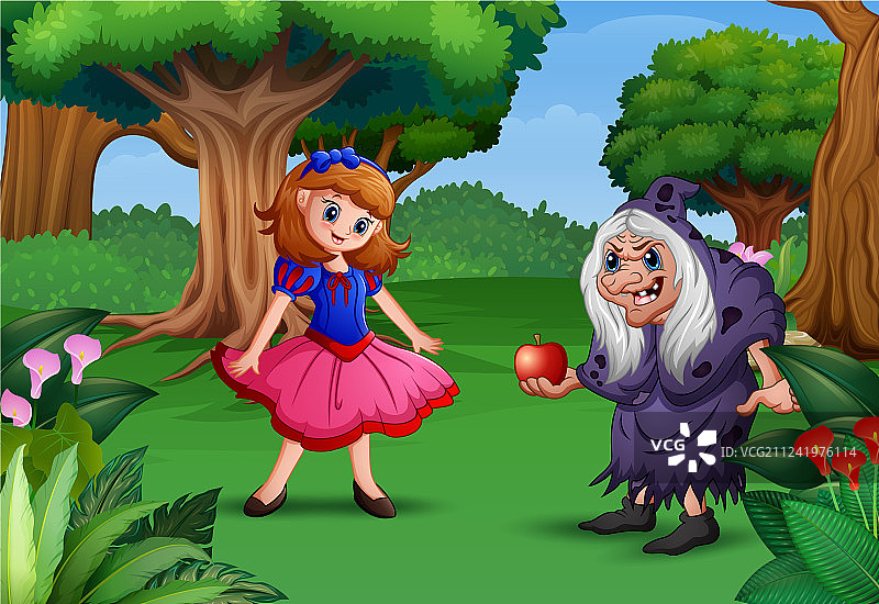 白雪公主与女巫图片素材