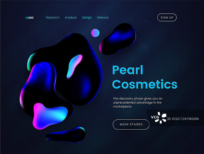 深色背景着陆页模板图片素材