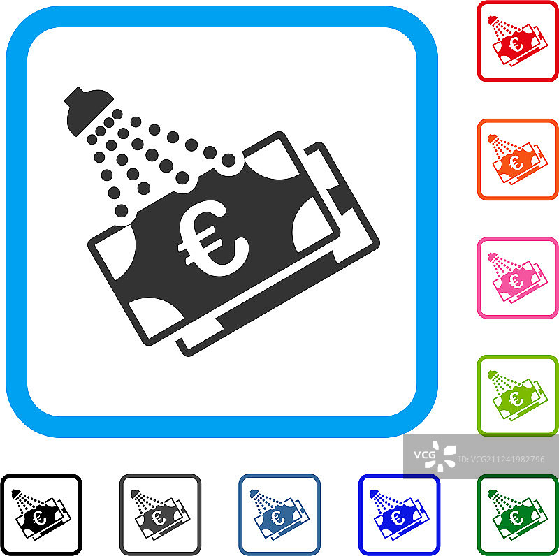 欧元洗钱框架图标图片素材