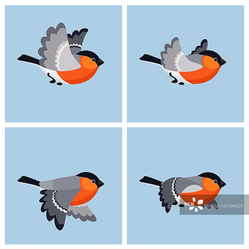 雄性红腹灰雀飞行动画精灵表图片素材