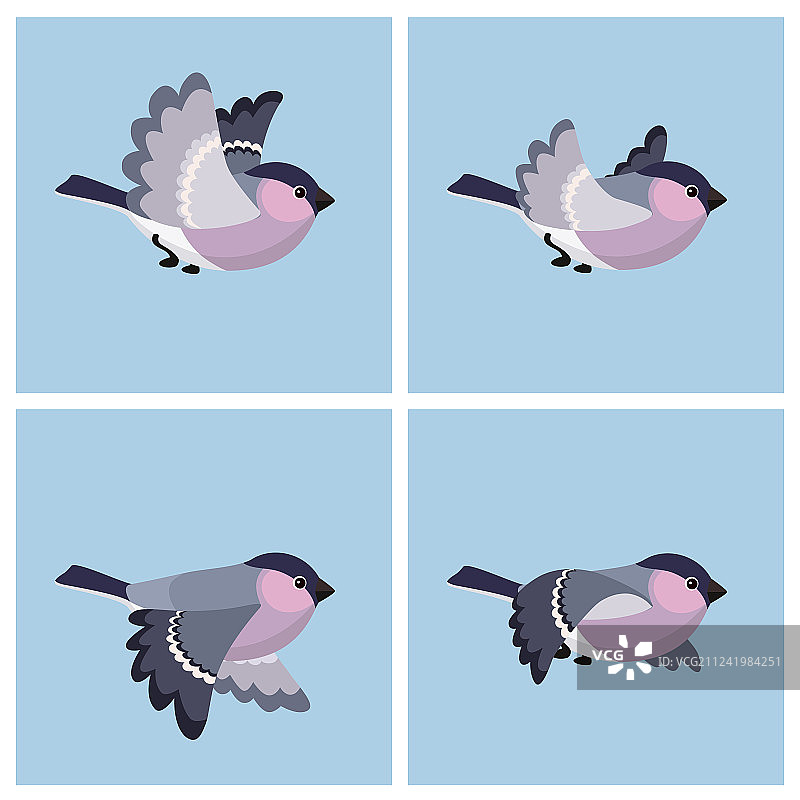 飞行红腹灰雀雌性动画精灵表图片素材