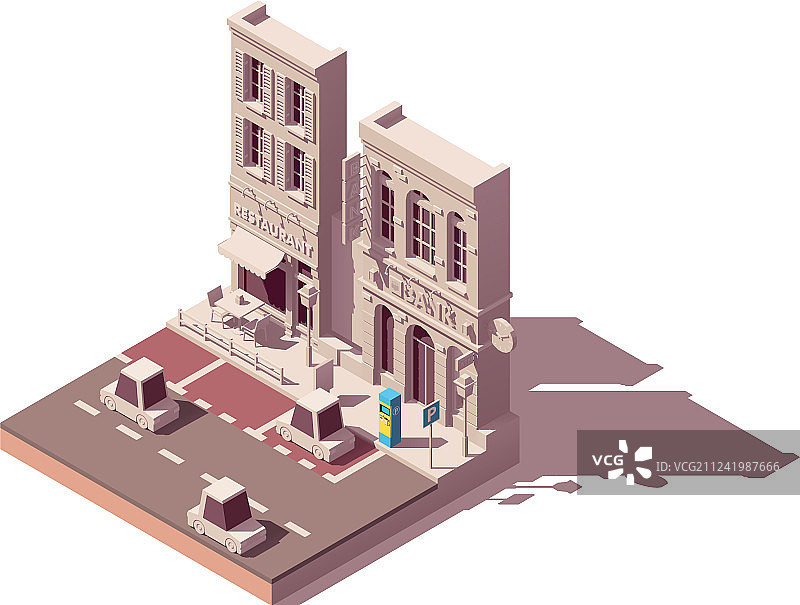 2.5D街道汽车停车位图片素材