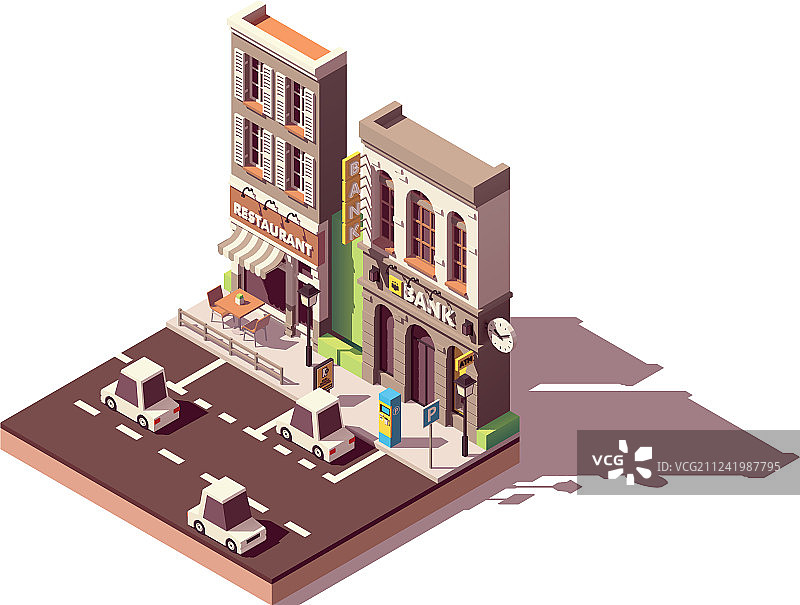 2.5D街道汽车停车位图片素材